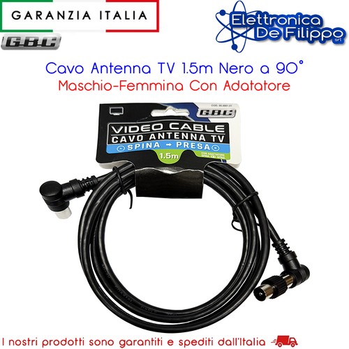 Cavo antenna nero a 90 - 1.5m,